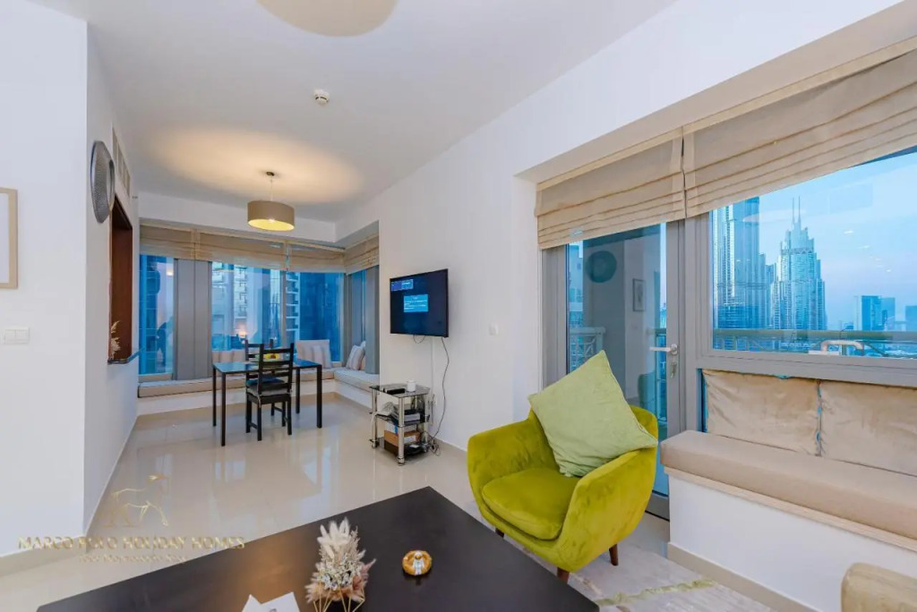 Дубай: Marco Polo - 2 Br with Burj Khalifa View - 5 Min To Dubai Mall