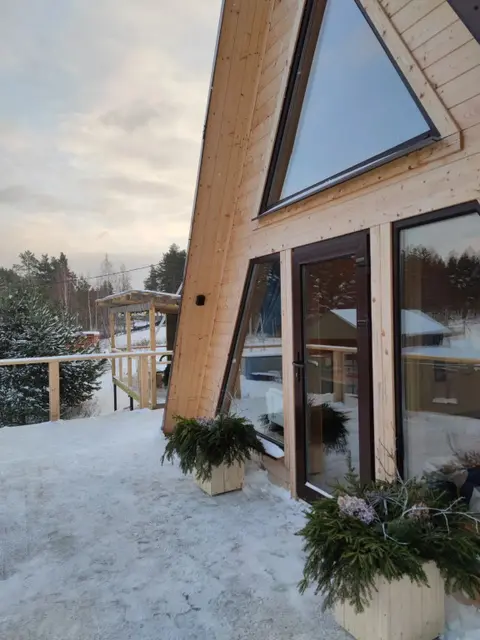 Сосново: Частный дом A-frame с сауной