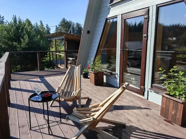 Сосново: Частный дом A-frame с сауной