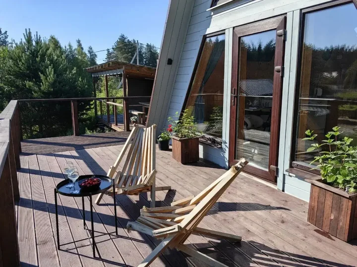 Сосново: Частный дом A-frame с сауной