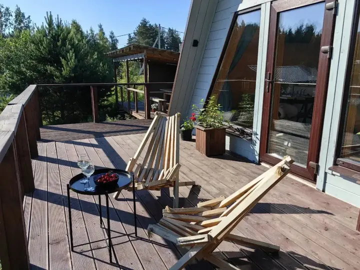 Сосново: Частный дом A-frame с сауной