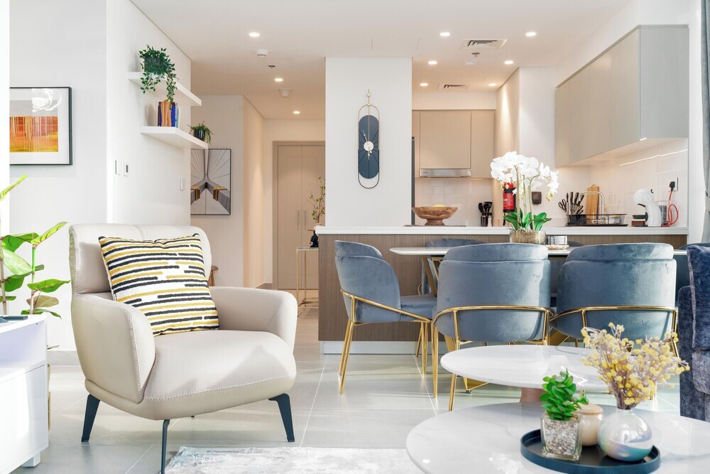 Дубай: Whitesage - Chic Condo With Incredible Fountain and Sea View