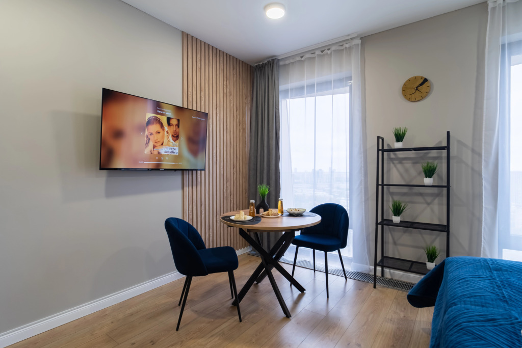 Москва: Апартаменты Lalapart Blue Sunset с панорамными окнами на 29 этаже в 3 минутах от м Дмитровская