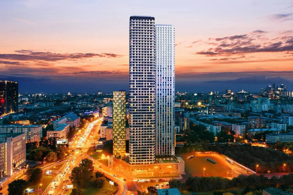 Москва: Апартаменты Lalapart Blue Sunset с панорамными окнами на 29 этаже в 3 минутах от м Дмитровская