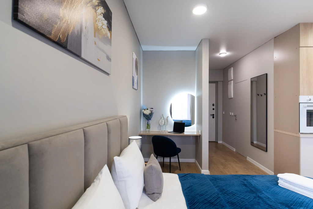 Москва: Апартаменты Lalapart Blue Sunset с панорамными окнами на 29 этаже в 3 минутах от м Дмитровская