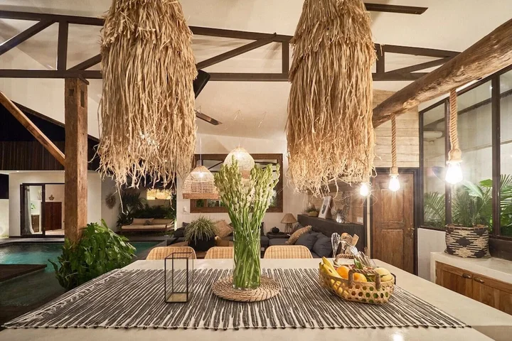 Керобокан: Fabulous 3BR Boho-chic Style, Umalas With Staff