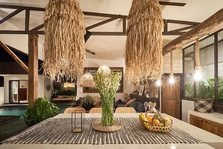 Керобокан: Fabulous 3BR Boho-chic Style, Umalas With Staff