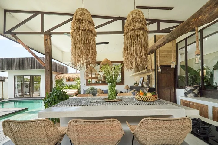 Керобокан: Fabulous 3BR Boho-chic Style, Umalas With Staff