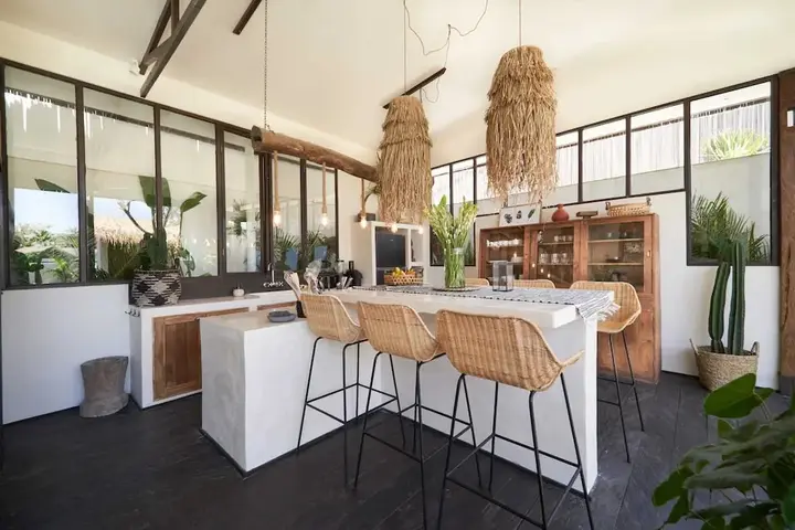 Керобокан: Fabulous 3BR Boho-chic Style, Umalas With Staff