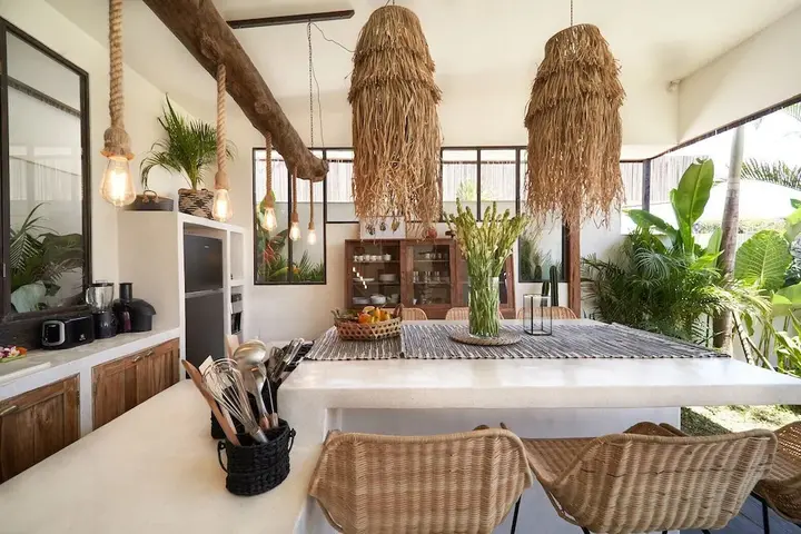 Керобокан: Fabulous 3BR Boho-chic Style, Umalas With Staff