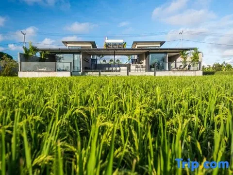 Табанан: Samsara Villa with Rice Field View