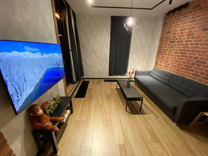 Сярьги: Апартаменты Охта Парк Ohta Loft Apartments с террасой