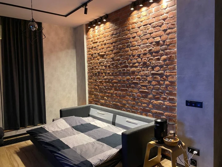 Сярьги: Апартаменты Охта Парк Ohta Loft Apartments с террасой