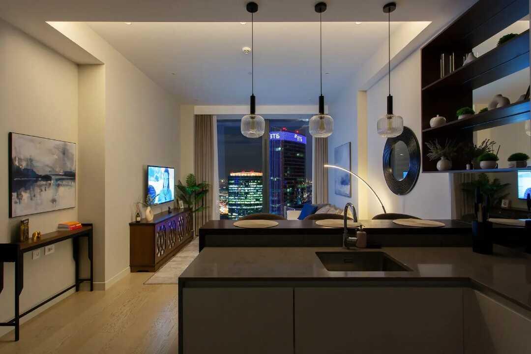 Москва: Апартаменты Sky City Moscow 62 этаж! Вид на Башни, Лужники, Парк победы и город! Очень уютный!