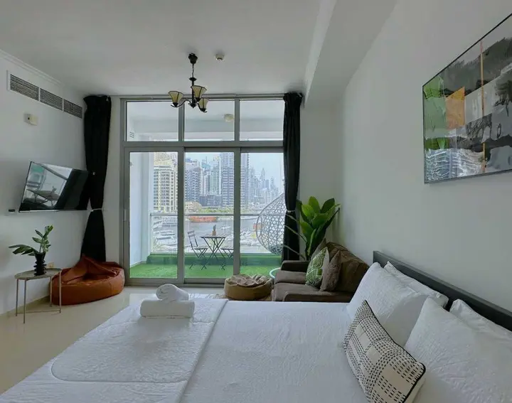 Дубай: Апартаменты "For Rent Dubai First Line Canal View Studio w/ Balcony MAX 4 Pax"