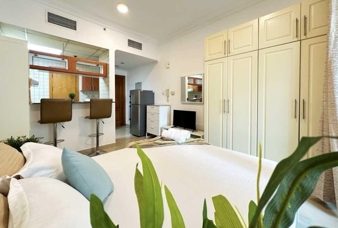 Дубай: Апартаменты "For Rent Dubai Quiet Studio w/ Balcony & RoofTop Pool in Marina"