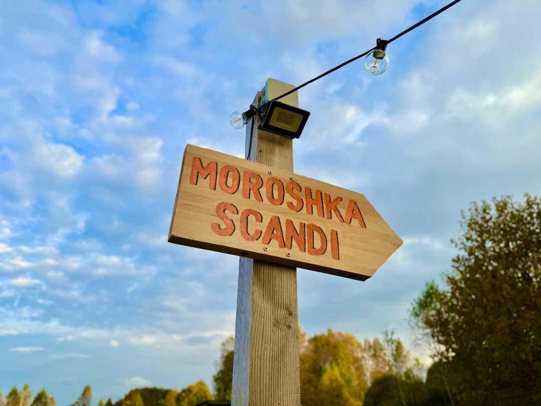 дер. Знаменка: Морошка Сканди - домик для двоих с видом на лес